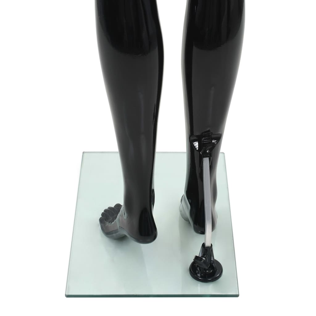 Damemannequin med glasbund Sort 175 cm