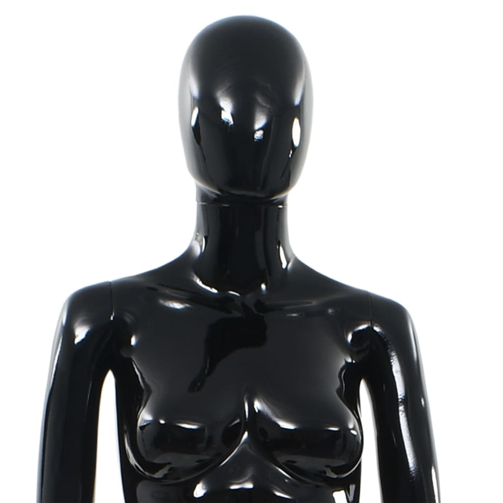 Damemannequin med glasbund Sort 175 cm