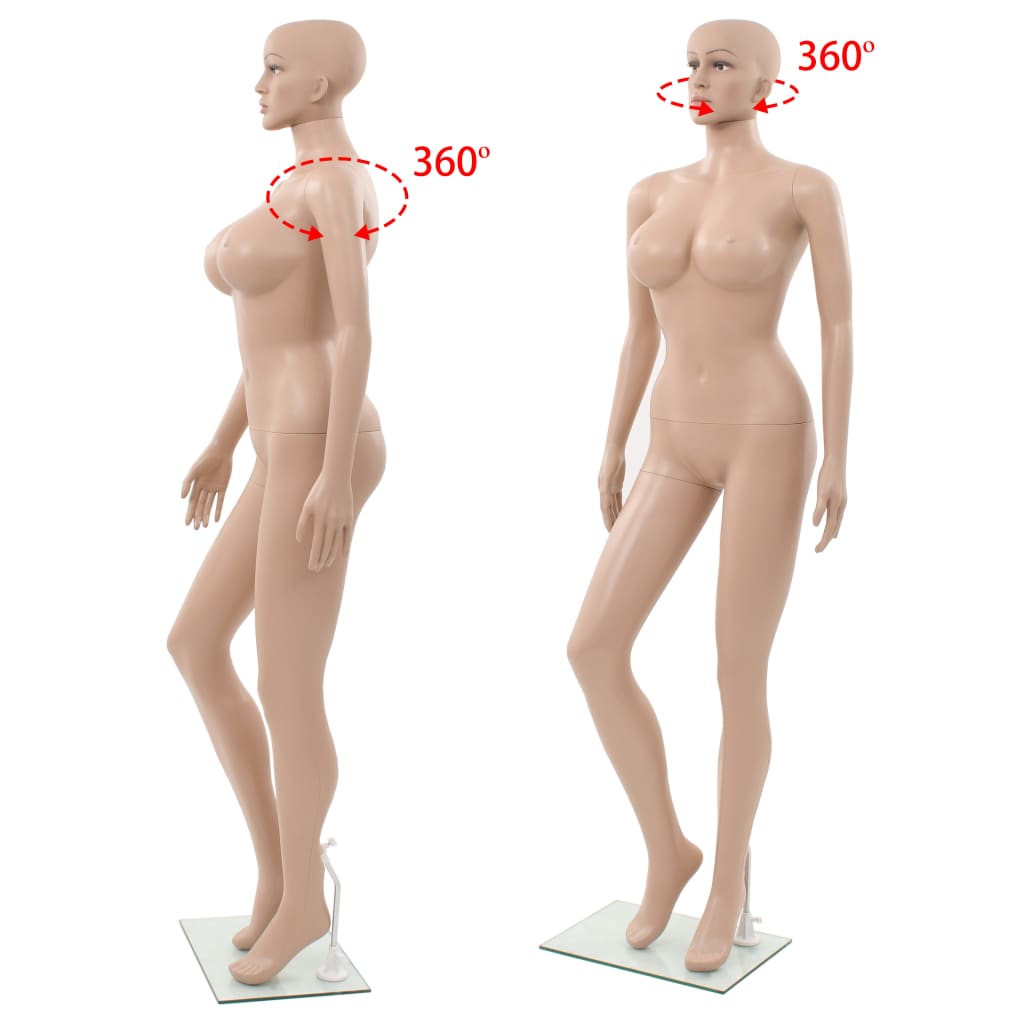 Mannequin Dame med glasbund Beige 180 cm