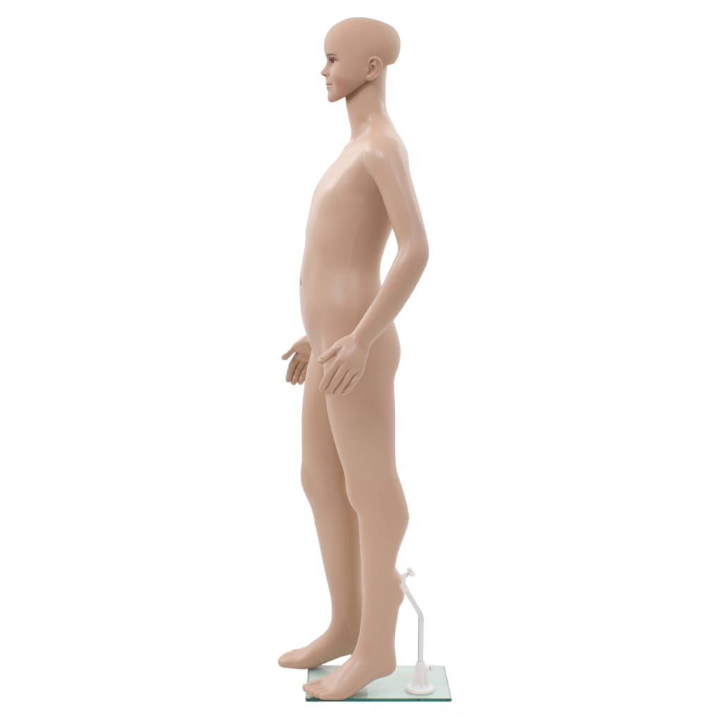 Full-body mannequin barn med glas base beige 180 cm