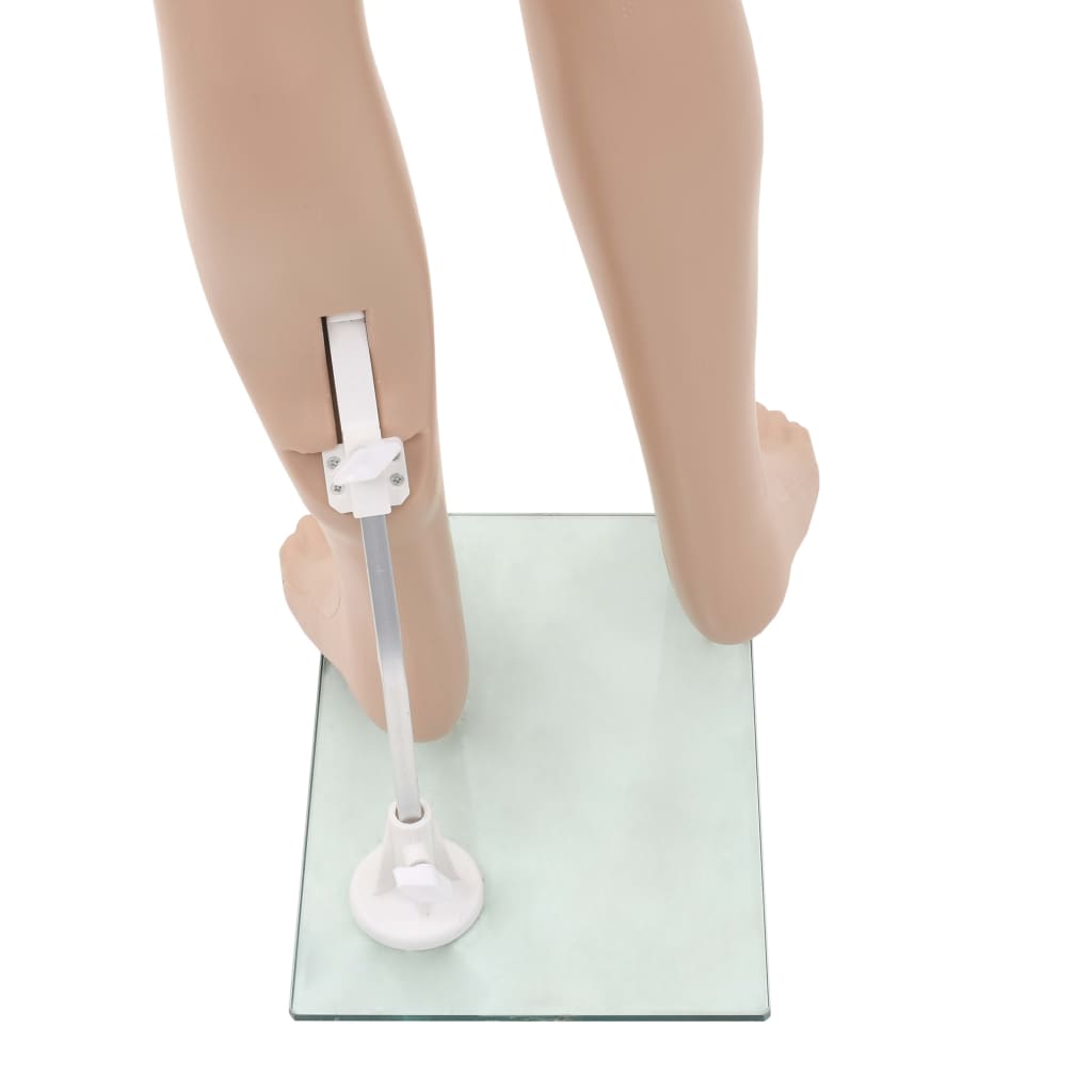 Full-body mannequin barn med glas base beige 180 cm
