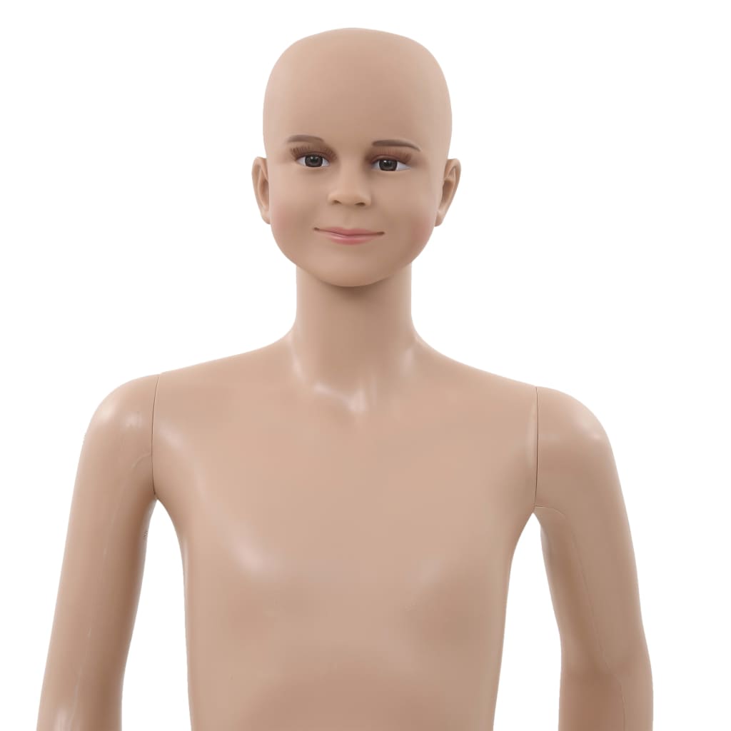 Full-body mannequin barn med glas base beige 180 cm