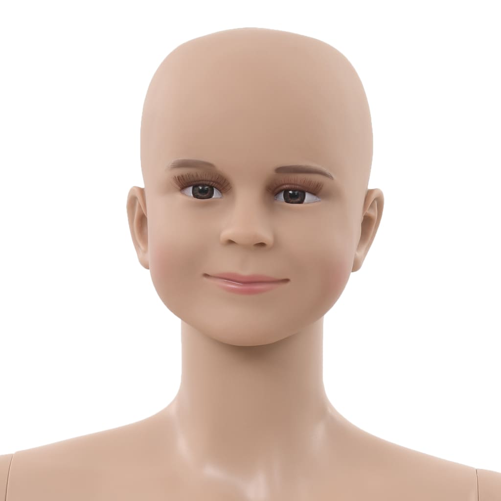 Full-body mannequin barn med glas base beige 180 cm