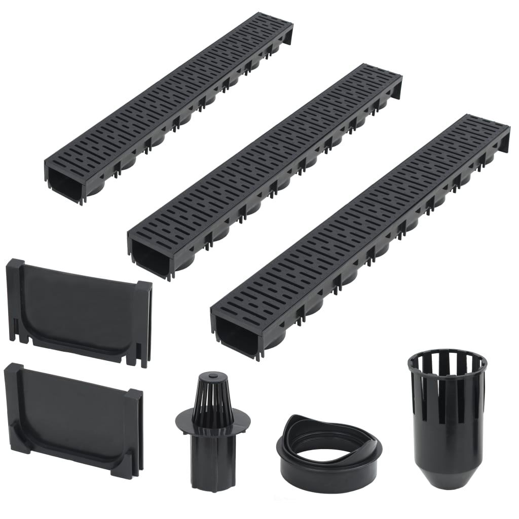 Afløbskanaler 3 stk. Plast 3 m