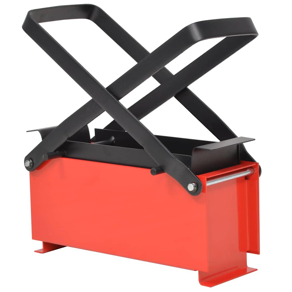 Papirbriket Press Stål 34x14x14 cm Sort og Rød