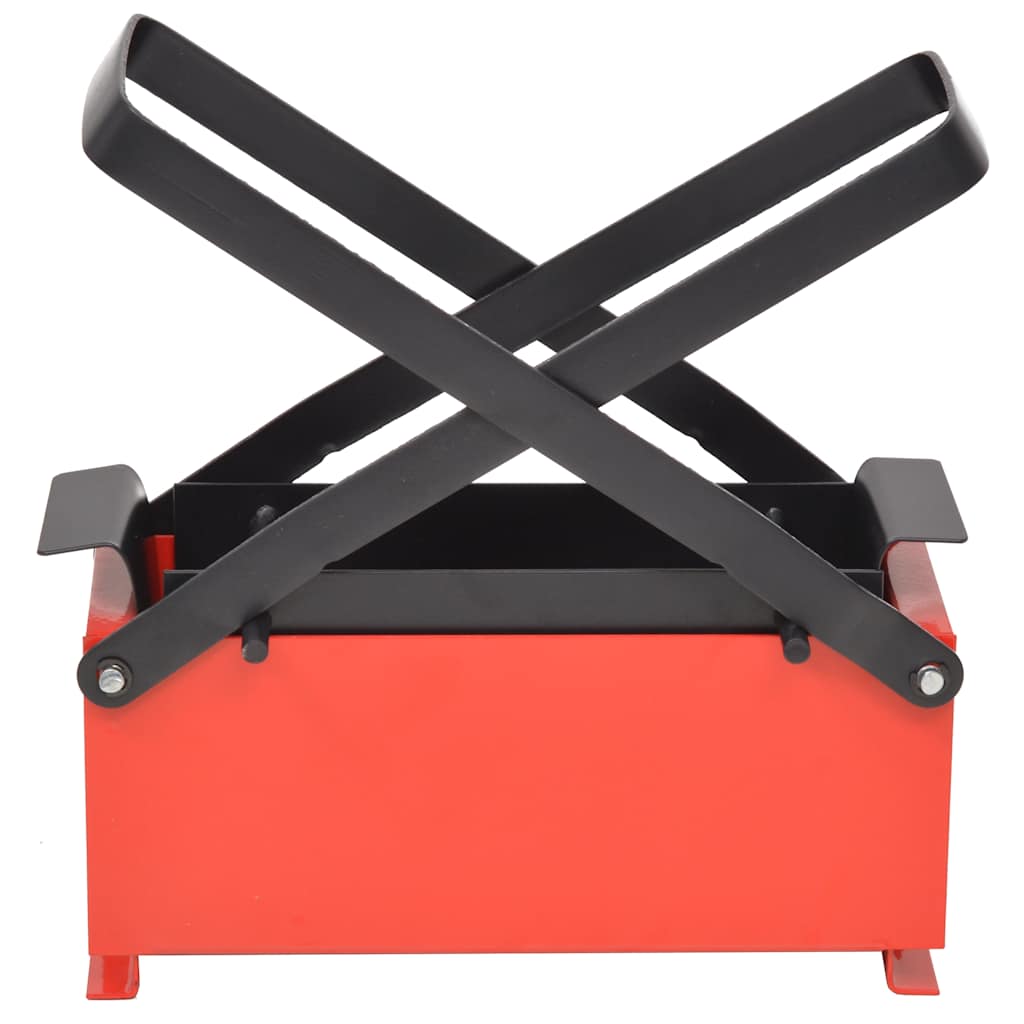 Papirbriket Press Stål 34x14x14 cm Sort og Rød