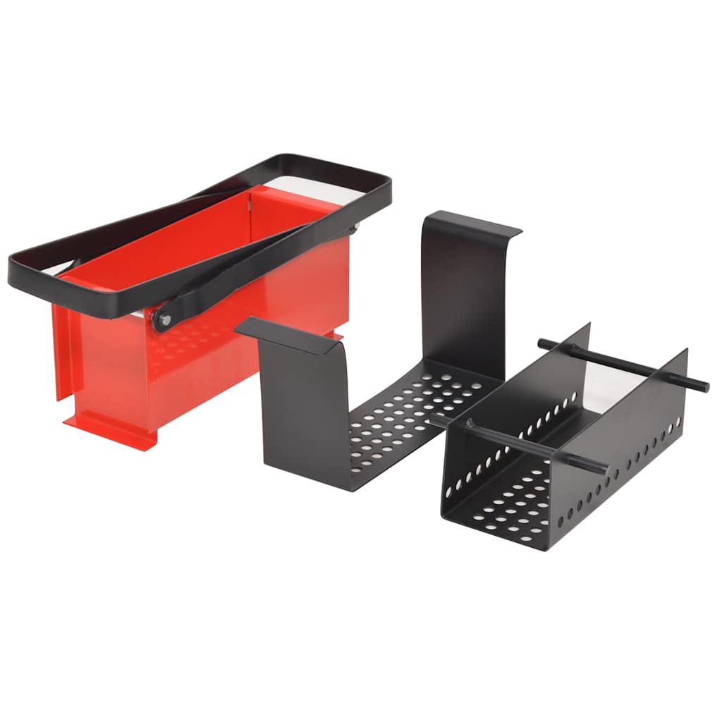 Papirbriket Press Stål 34x14x14 cm Sort og Rød