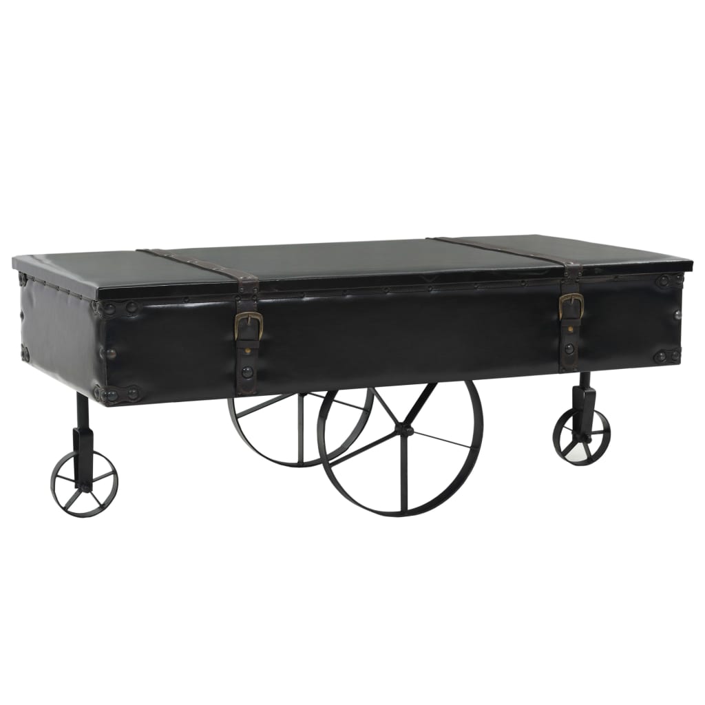 Sofabord MDF og grantræ 110x55x43 cm