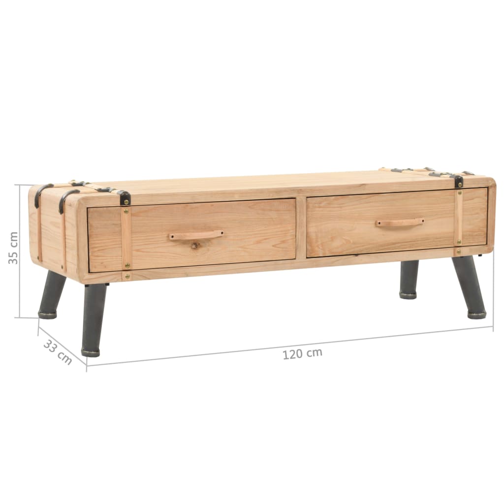Tv-møbel massiv grantræ 120x33x35 cm