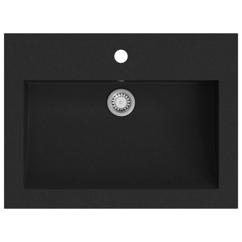 Granitbecken 600×450×120 mm Schwarz