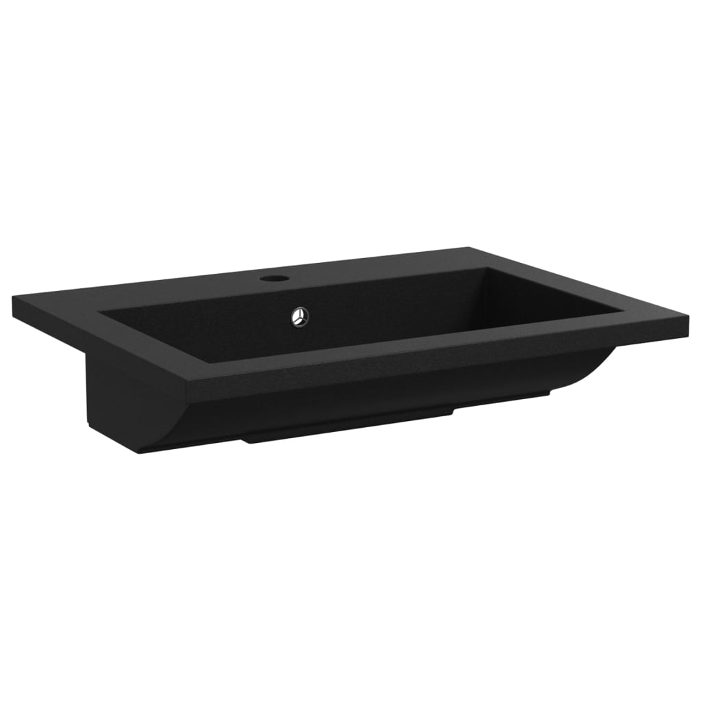 Granitbecken 600×450×120 mm Schwarz