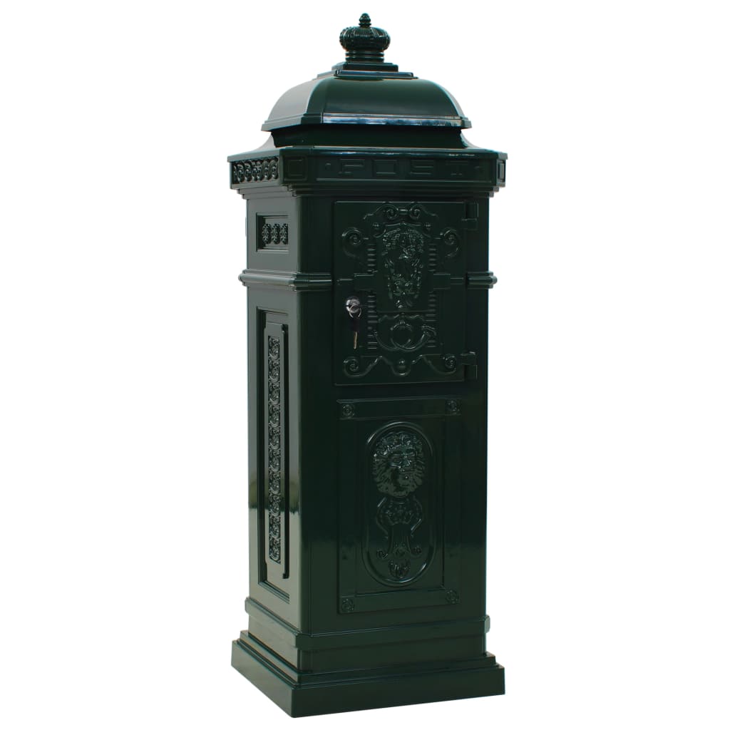 Søjlepostkasse Aluminium Vintage Style Rustfast Grøn