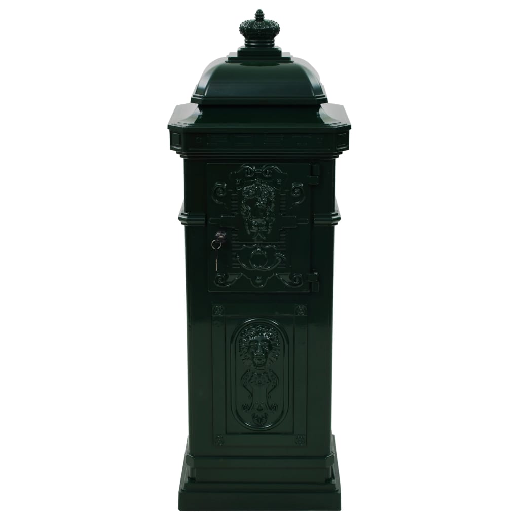 Søjlepostkasse Aluminium Vintage Style Rustfast Grøn