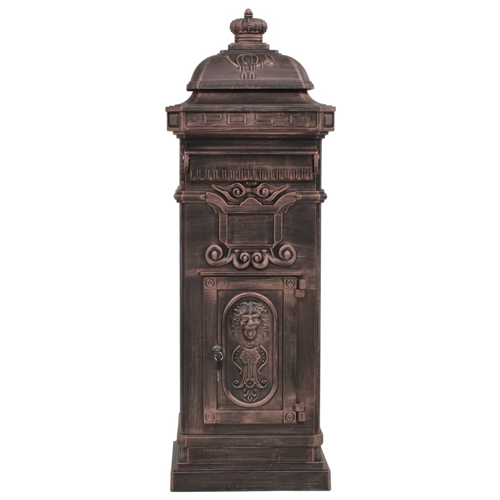 Søjlepostkasse Aluminium Vintage Style Rustfast Bronze