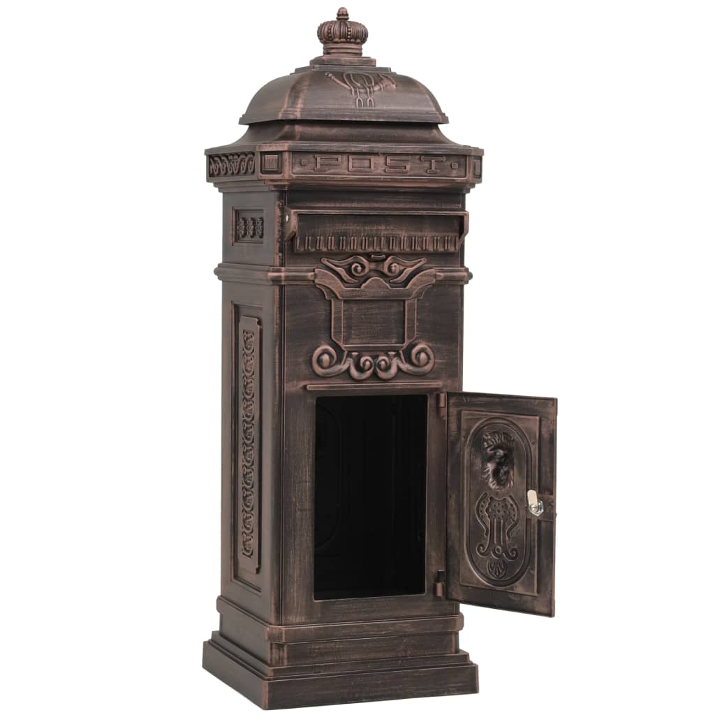 Søjlepostkasse Aluminium Vintage Style Rustfast Bronze