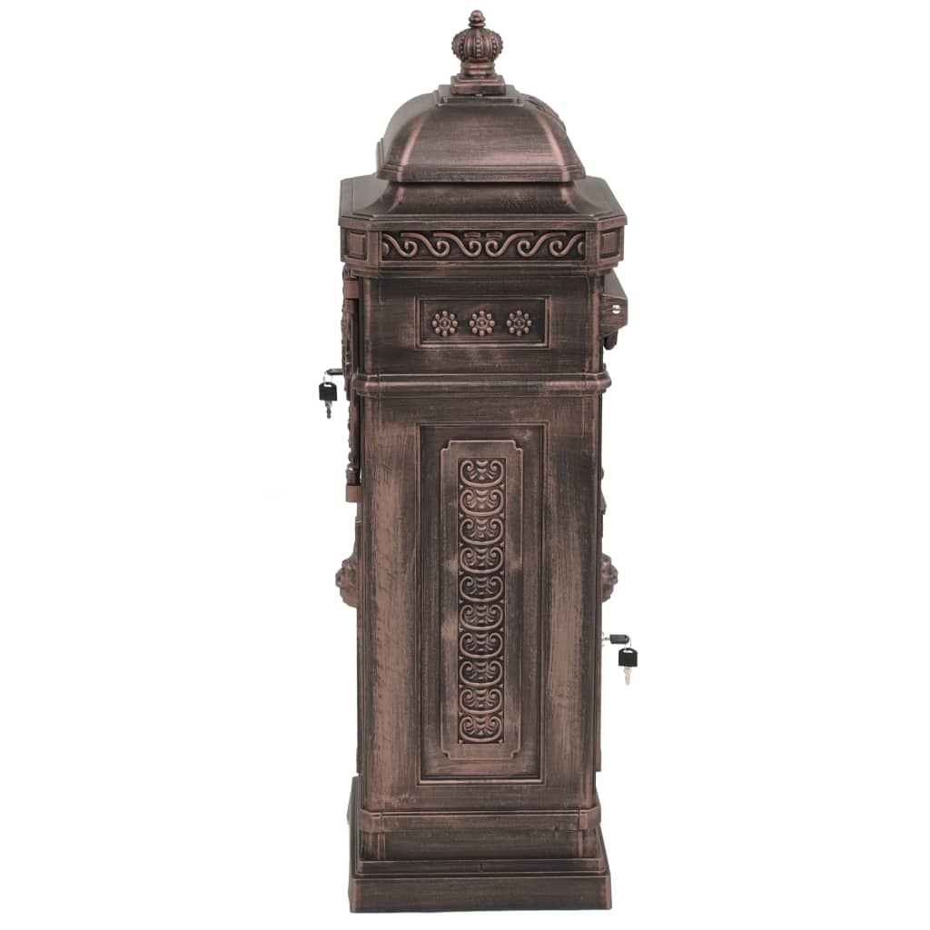 Søjlepostkasse Aluminium Vintage Style Rustfast Bronze