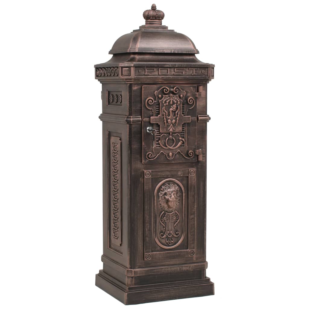 Søjlepostkasse Aluminium Vintage Style Rustfast Bronze