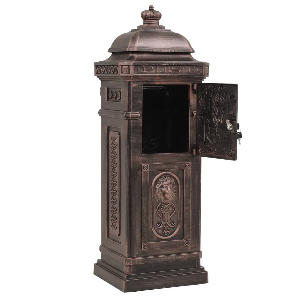 Søjlepostkasse Aluminium Vintage Style Rustfast Bronze