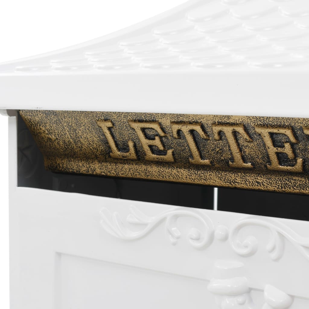 Piedestal postkasse Aluminium Vintage Style Rustfri hvid