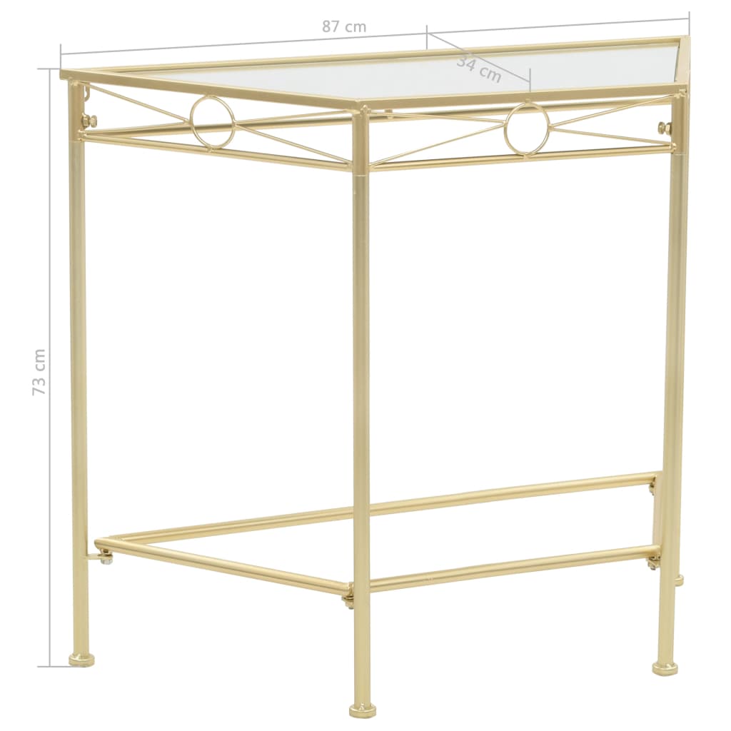 Sidebord vintage stil metal 87x34x73 cm guld