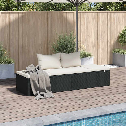 Haveseng Sort 195×60 cm Poly Rattan