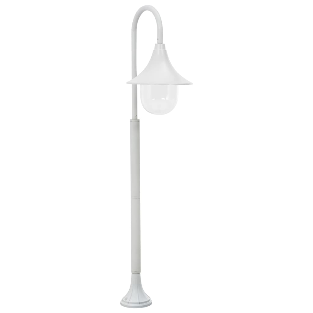 Havepulterlys E27 120 cm Aluminium Hvid
