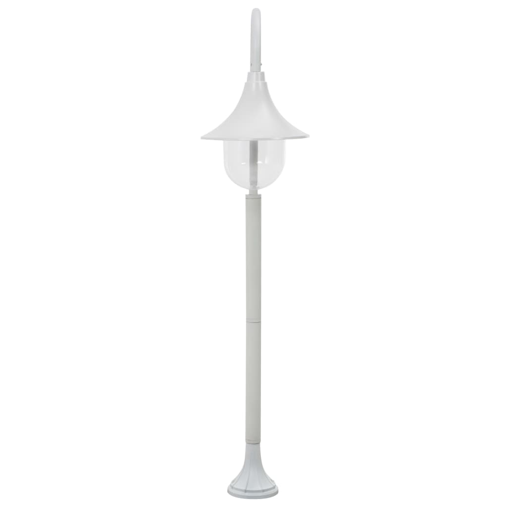 Havepulterlys E27 120 cm Aluminium Hvid