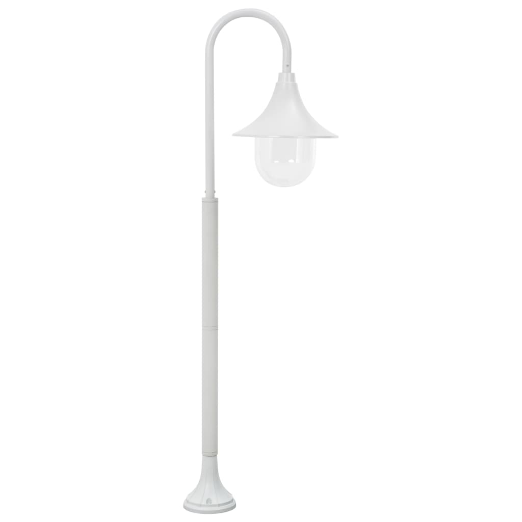Havepulterlys E27 120 cm Aluminium Hvid