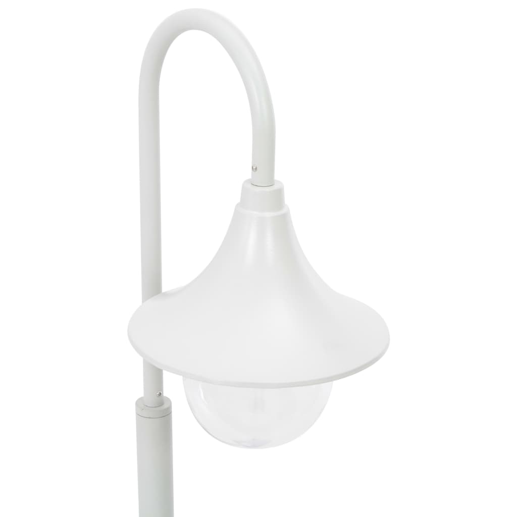 Havepulterlys E27 120 cm Aluminium Hvid