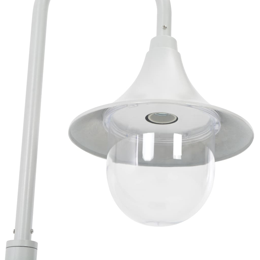 Havepulterlys E27 120 cm Aluminium Hvid