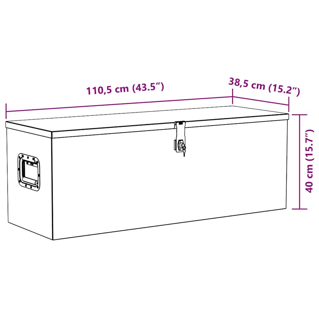 Aluminiumkiste 110,5×38,5×40 cm Silbern
