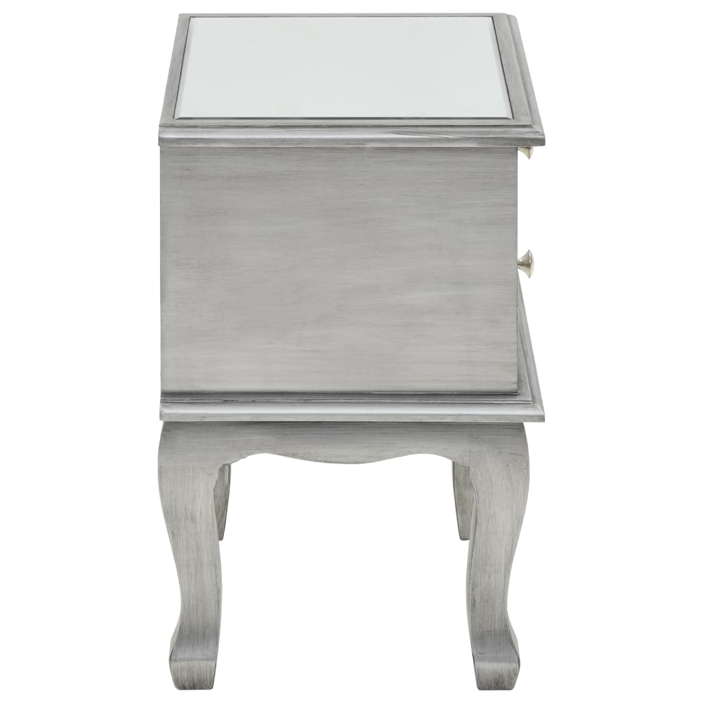 Spejl sengebord af MDF og glas 34,5x30x50 cm
