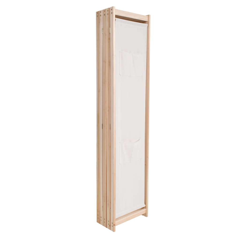 5-delt rumdeler creme 200 x 170 x 4 cm stof