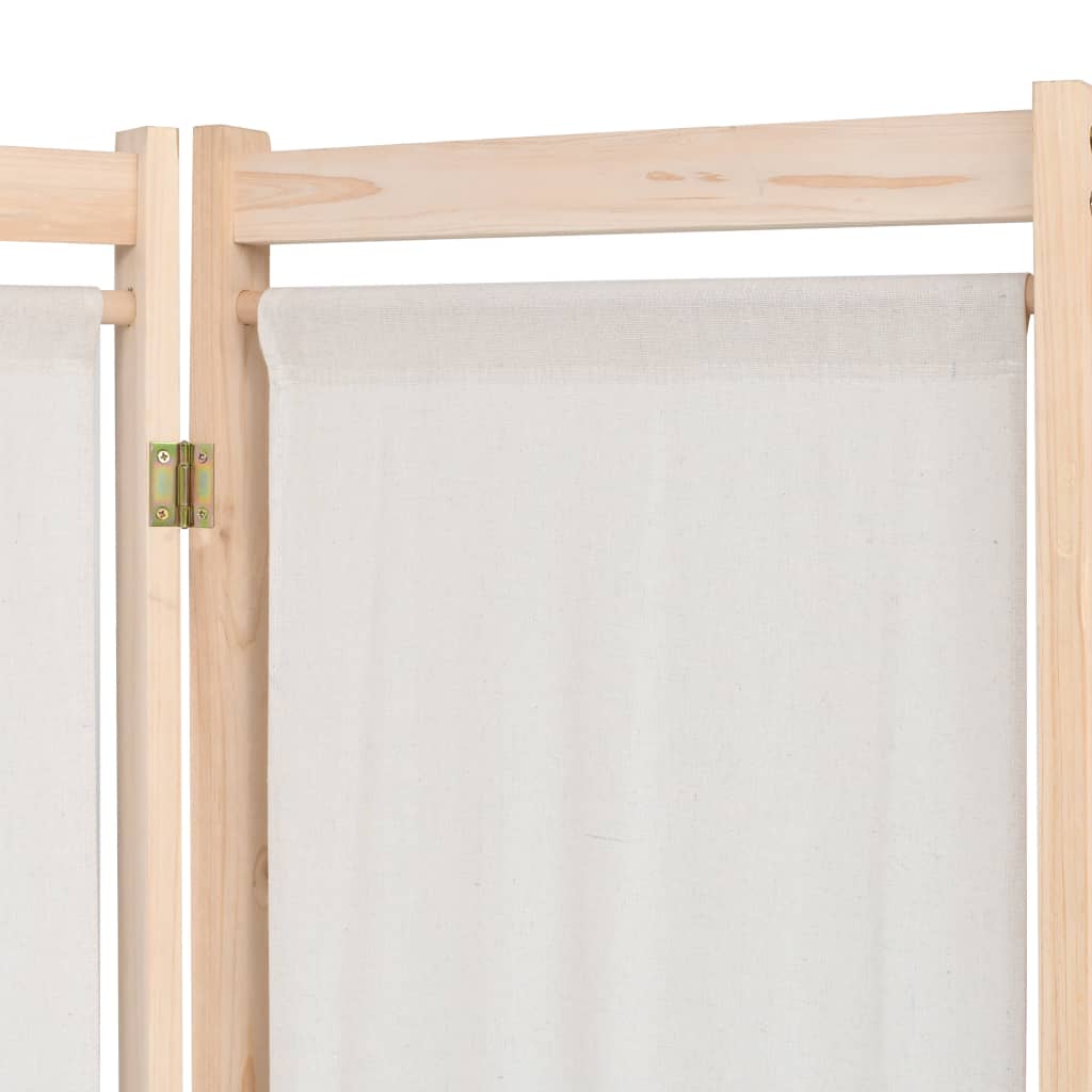 5-delt rumdeler creme 200 x 170 x 4 cm stof
