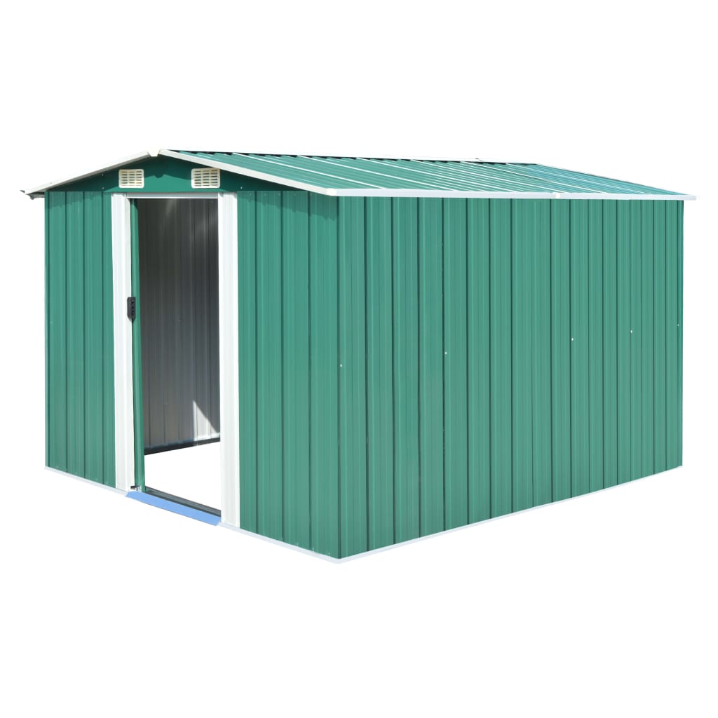 Gerätehaus 257x298x178 cm Metall Grün
