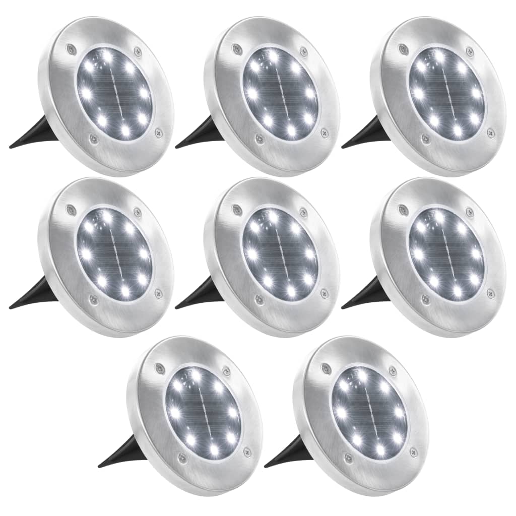 Solar Gulvlys 8 stk LED Hvid