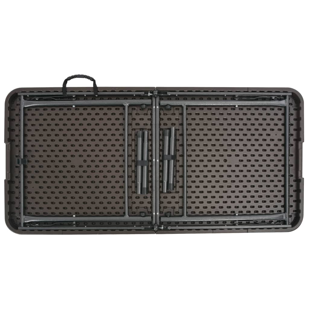 Gartentisch Klappbar Braun 120x60x74 cm HDPE Rattan-Optik