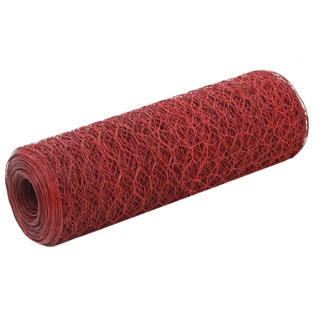 Drahtzaun Stahl mit PVC-Beschichtung 25x0,5 m Rot