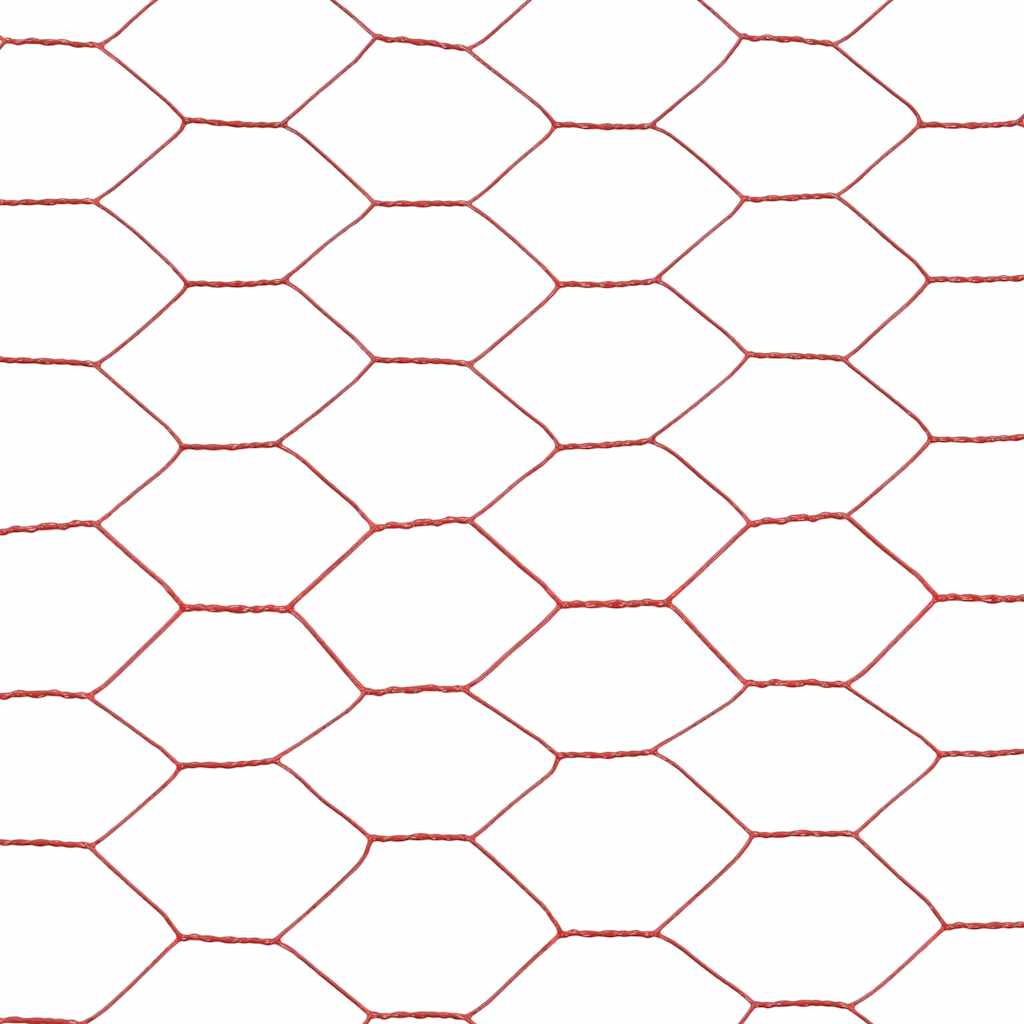 Drahtzaun Stahl mit PVC-Beschichtung 25x1,5 m Rot