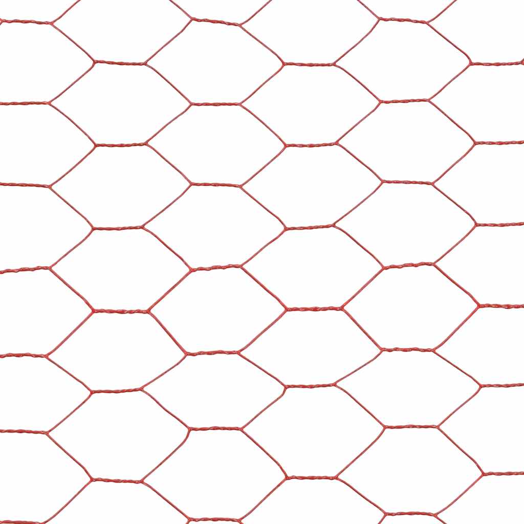 Drahtzaun Stahl mit PVC-Beschichtung 25x1,2 m Rot