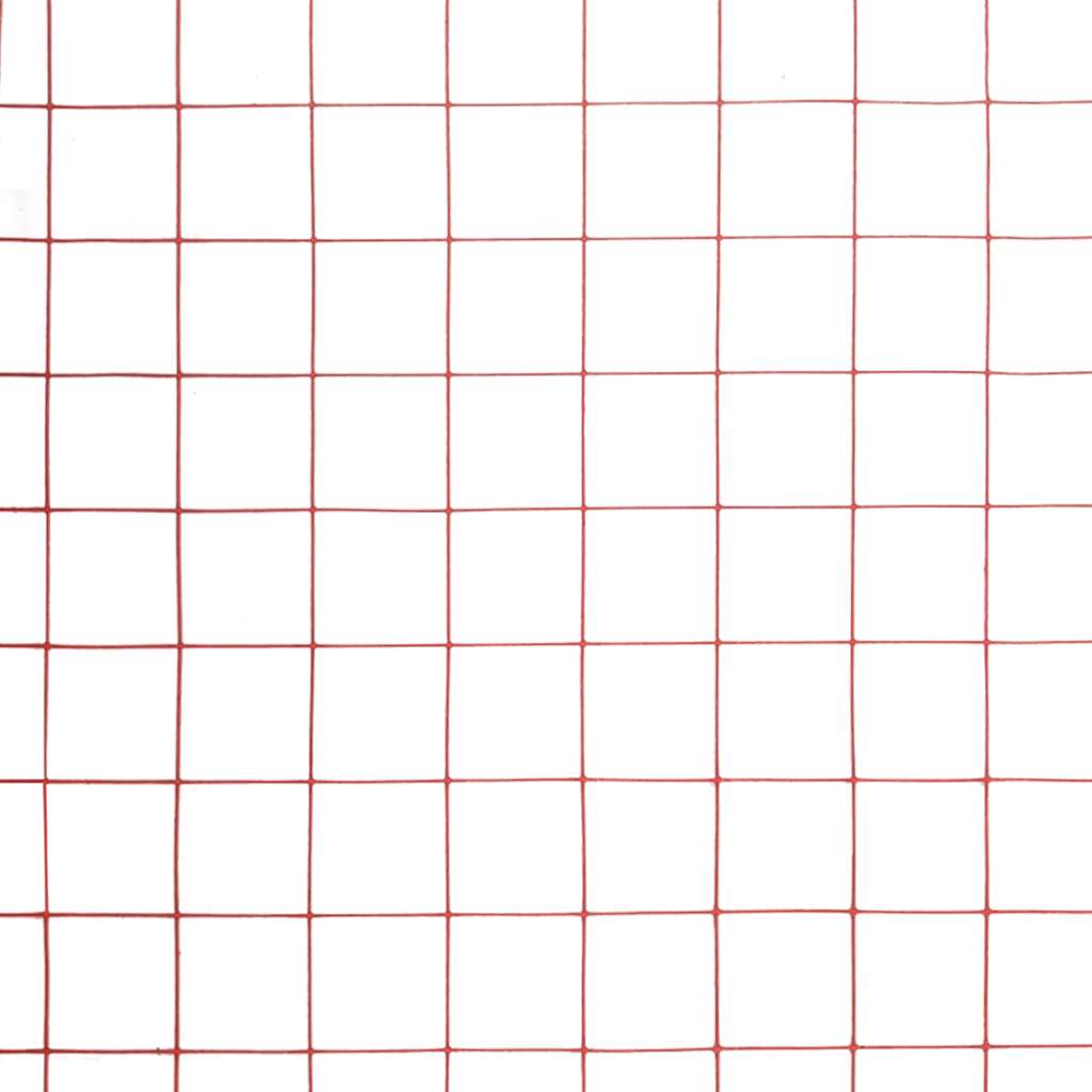 Drahtzaun Stahl mit PVC-Beschichtung 25x1,5 m Rot