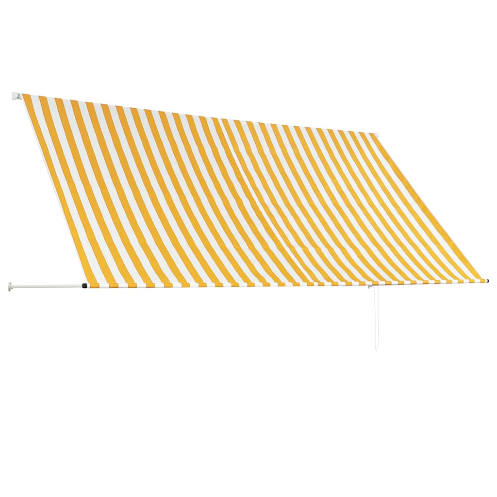 Optrækbart Markise 300×150 cm Gul og Hvid
