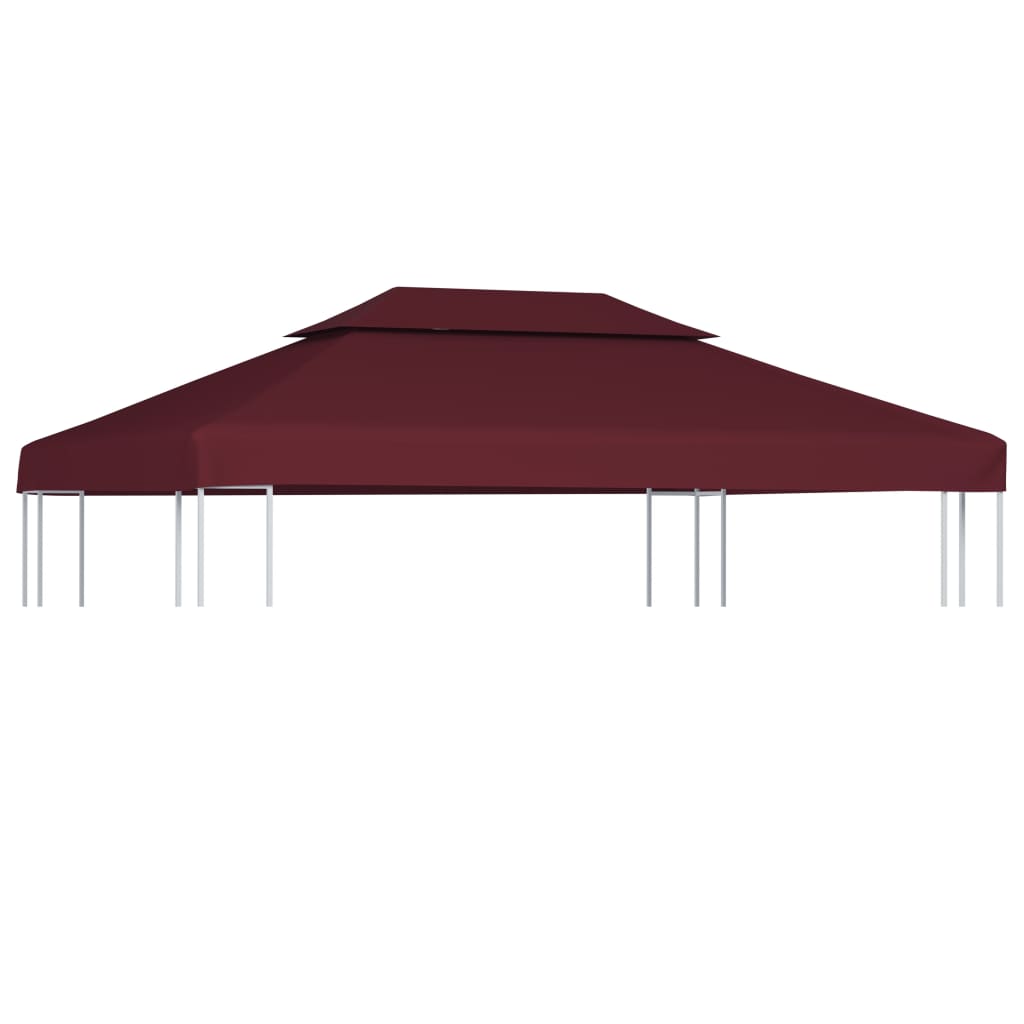 Pavillontag med ventilationstag 310 g/m² 4x3 m Bordeaux rød