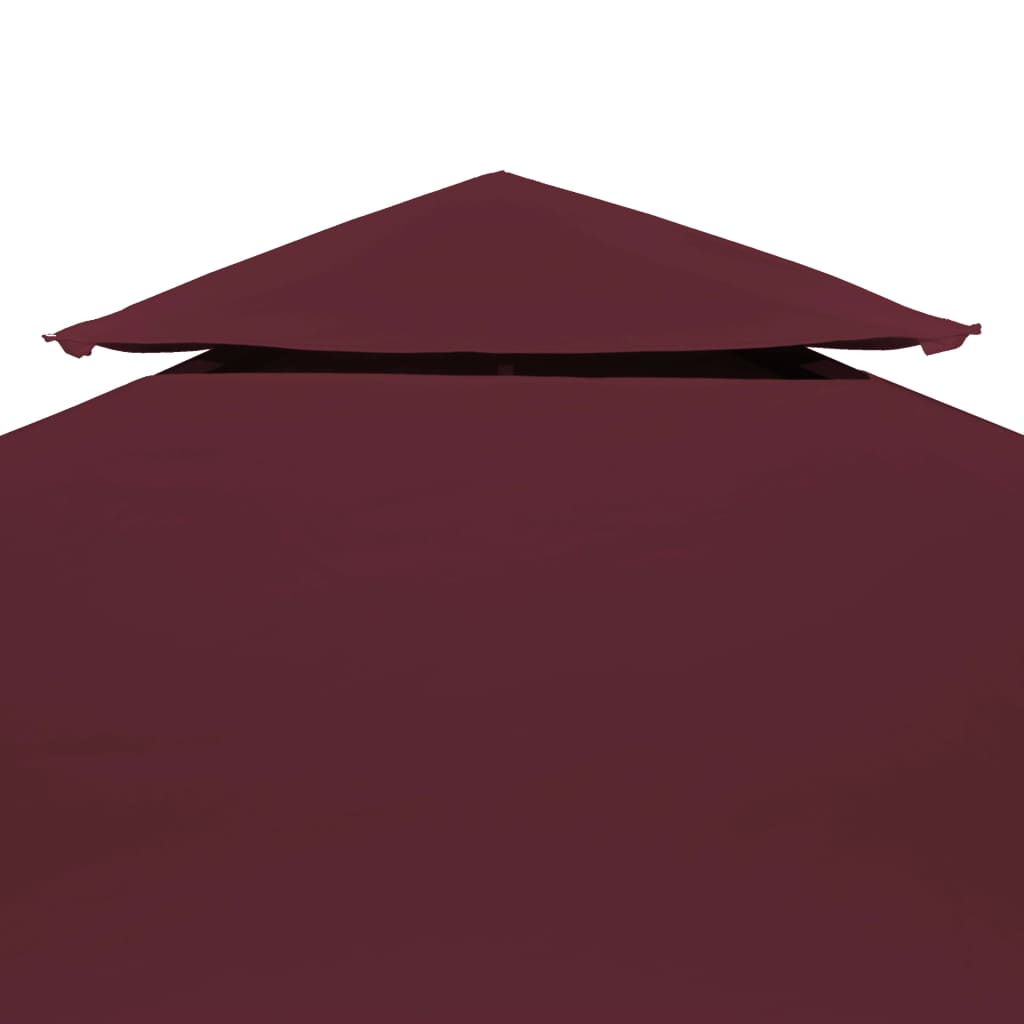 Pavillontag med ventilationstag 310 g/m² 4x3 m Bordeaux rød