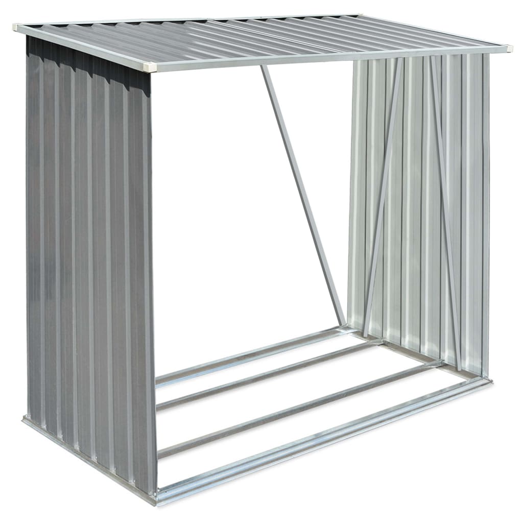 Brænde Opbevaring Galvaniseret Stål 163 x 83 x 154 cm Grå