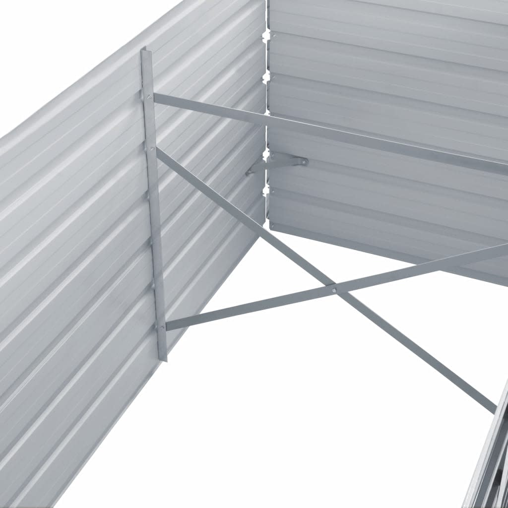 Garten-Hochbeet Verzinkter Stahl 320x80x77 cm Grau