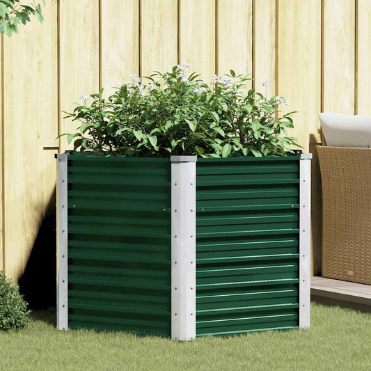 Garten-Hochbeet Verzinkter Stahl 129x129x77 cm Grün