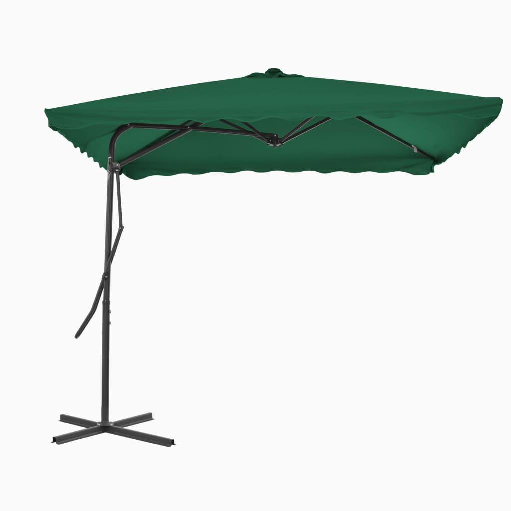 Parasol med stålstang 250x250 cm Grøn