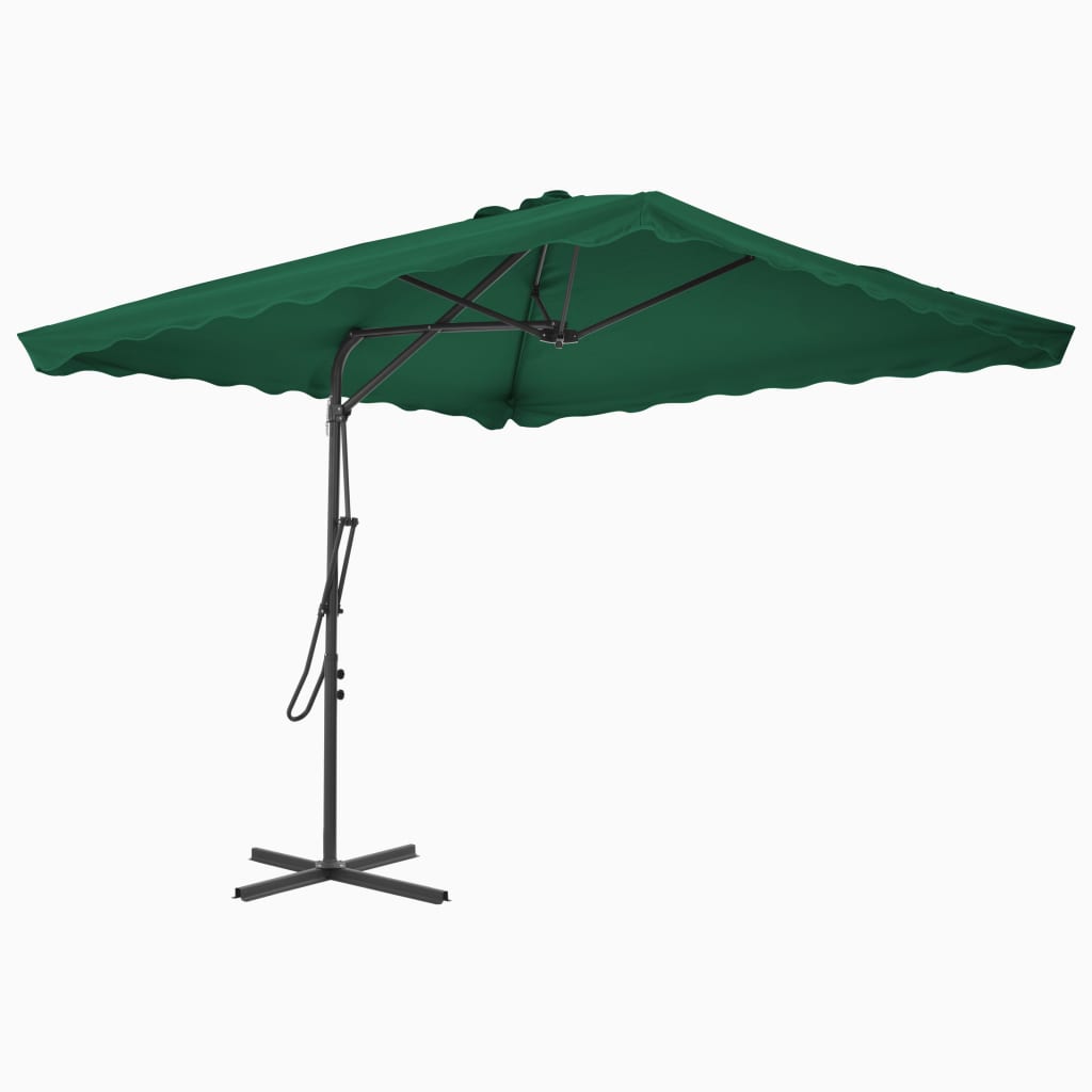 Parasol med stålstang 250x250 cm Grøn