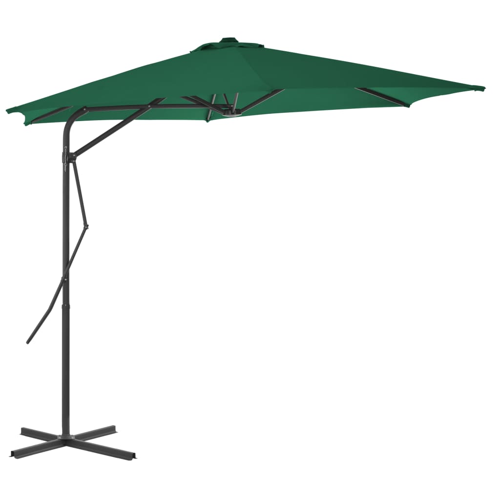 Parasol med stålstang 300 cm grøn